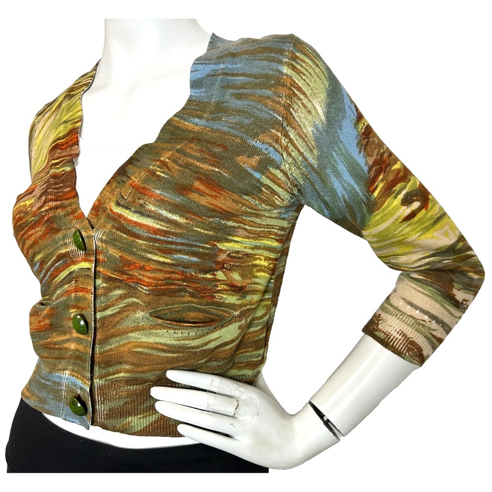 Anthropologie Charlie Robin Blur Stripe Boho Cardigan S Flaw Read Description